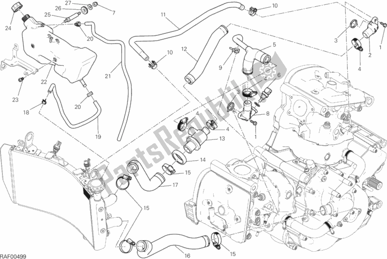Todas as partes de Sistema De Refrigeração do Ducati Monster 1200 USA 2014